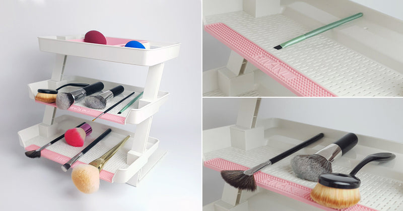The brush & sponge drying rack that has a place for everything!